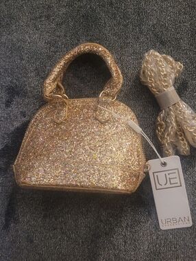 Urban Expressions Glitter Gold Mini Bag NWT